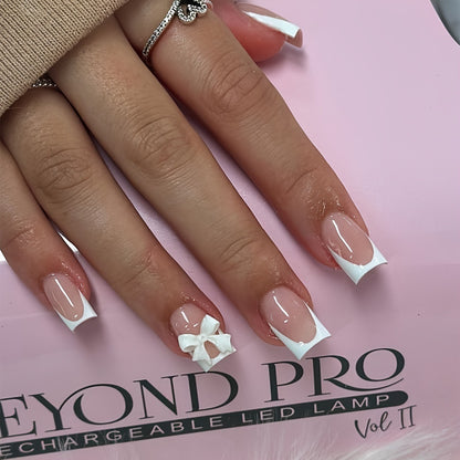 Simple Fashion White Sweet Bow Nail Sticker