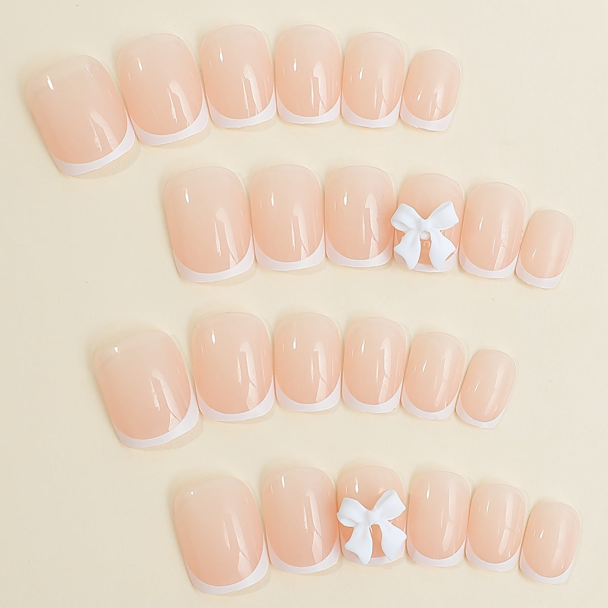 Simple Fashion White Sweet Bow Nail Sticker